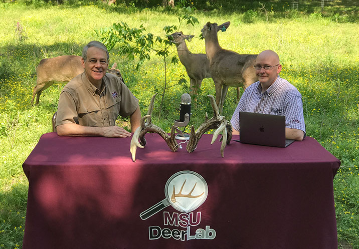 Episode 036 – Impacts of flooding on deer – the good, the bad, the ugly Steve Demarais and Bronson Strickland recording a Deer University podcast.