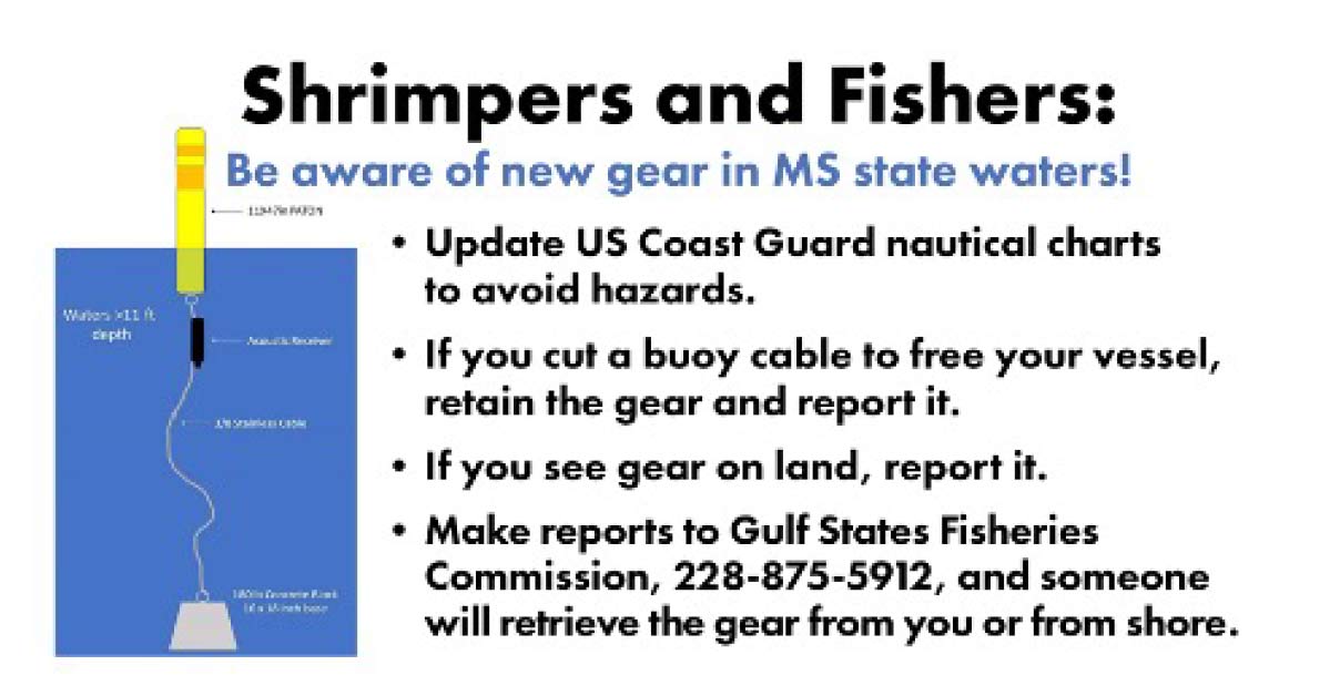 Shimpers and Fishers Be aware of new gear in MS State Waters!
