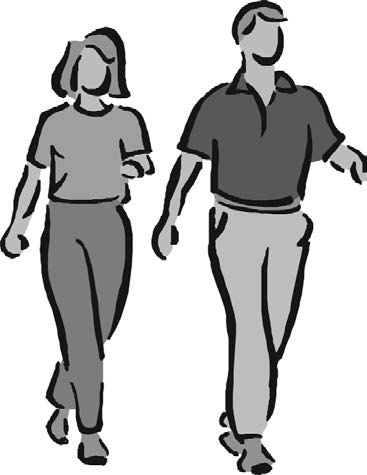 drawing of a man and woman walking