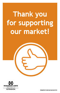 Poster with text "Thank you for supporting our market!"