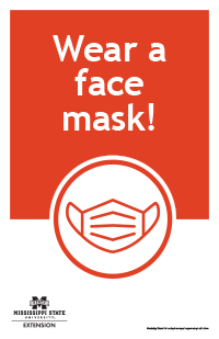 Poster with text "Wear a face mask!"
