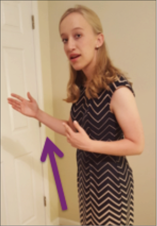 girl displaying proper breathing techniques for a 4-H public speaking competition. 