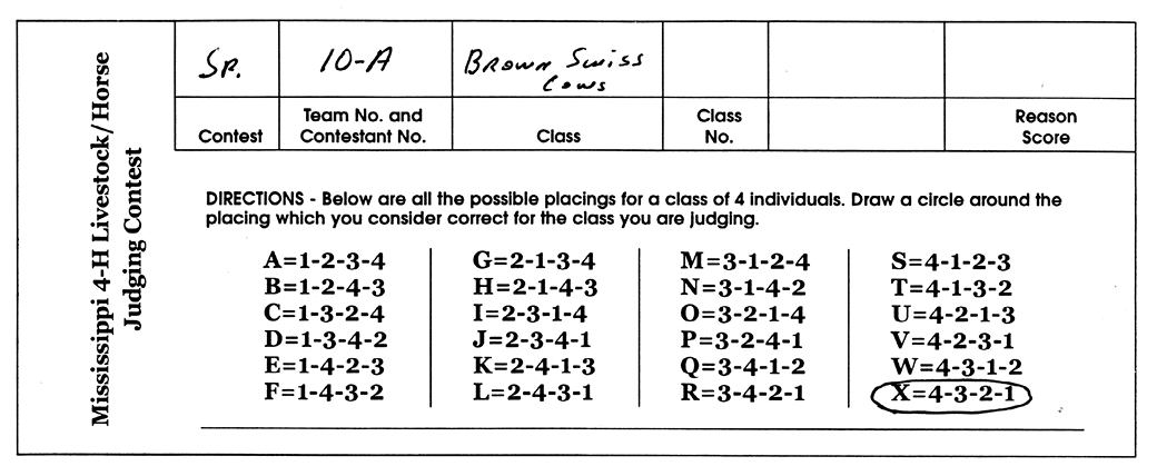 Mississippi 4-H Livestock/Horse Judging Contest.