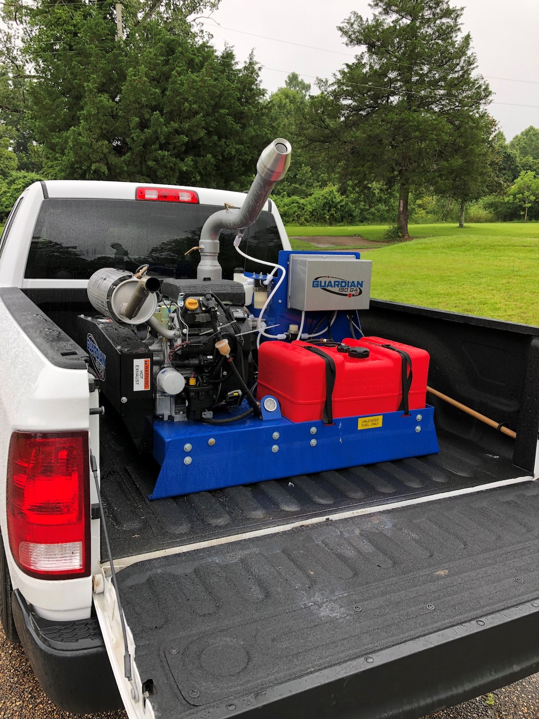 ULV fogging machine in the bed of a truck.