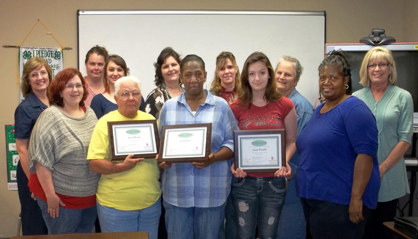 Twelve Mississippi business women completed 18 hours of training through Annie's Project, a national program designed for women interested in agriculture-based enterprises. Front row, from left: Joanna Posey, Lincoln County; Sarah Harvill, Franklin County; Sarah Clark, Wilkinson County; Lyndy Berryhill, Franklin County; Jennie Williams, Wilkinson County. Back row: Bobbie Shaffett, MSU Extension Service; Anita R. Leonard, Franklin County; Betsy Berryhill, Franklin County; Sandra Berryhill, Franklin County; P