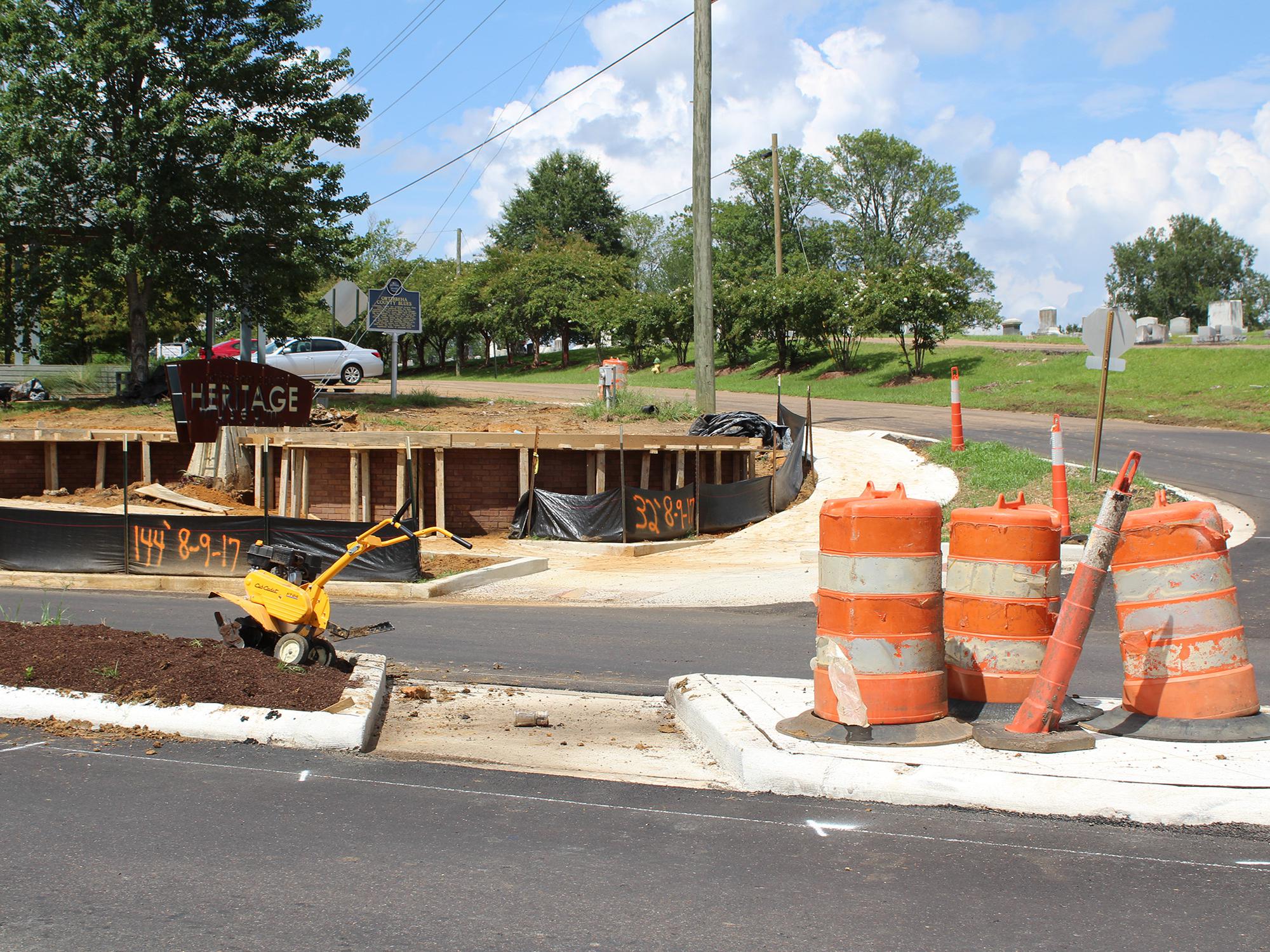 In order to make Starkville a more walkable community, bike lanes and sidewalk additions were constructed downtown on August 15, 2017. (Photo by MSU Extension Service/Jessica Smith)