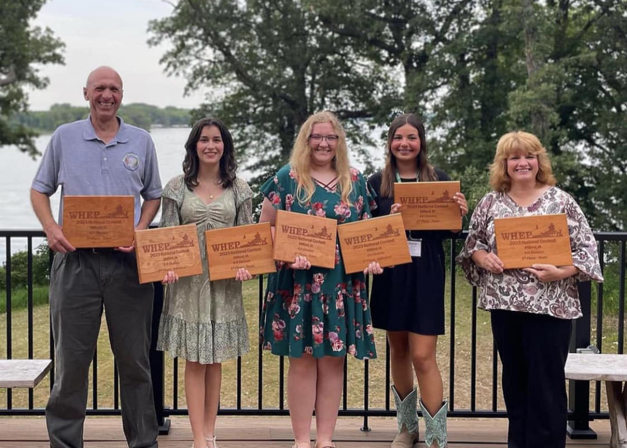 Wayne County, Mississippi 4-H’ers display their first place award plaques earned at the National Wildlife Habitat Education Program contest.