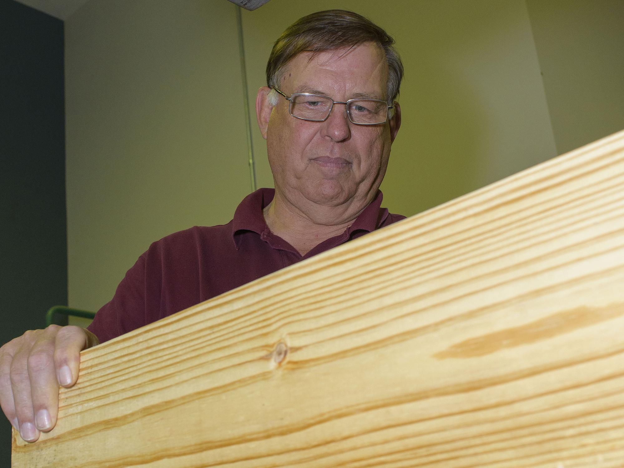 Dan Seale, a professor of sustainable bioproducts at the Mississippi State University Forest and Wildlife Research Center, conducts some of the most rigorous testing and scrutiny in the lumber industry. (MSU Extension Service/Kevin Hudson)