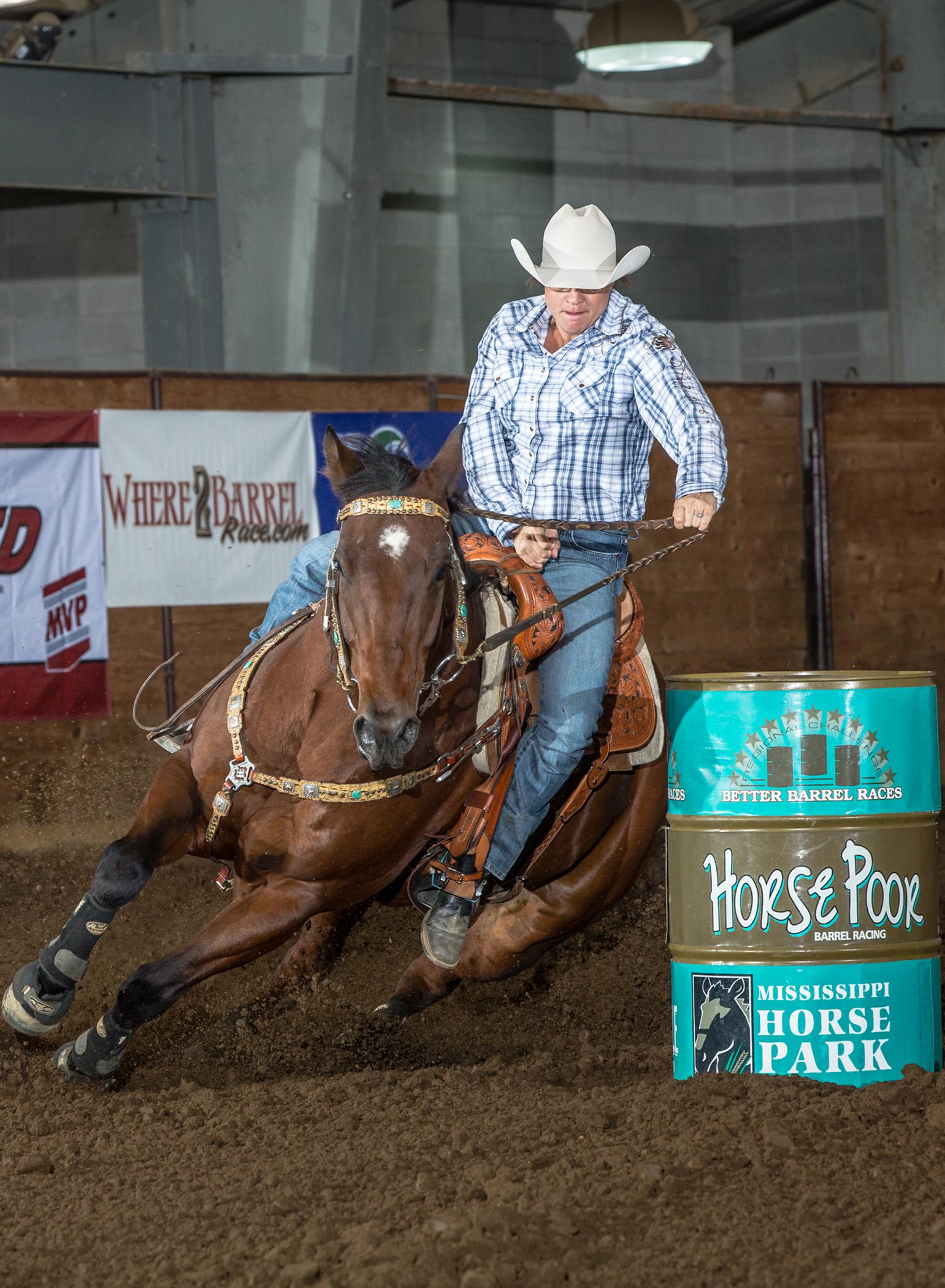 This barrel racer was one of 1,651 entries from across the country at the Mississippi Horse Park during 2013 Horse Poor event, which was held in conjunction with the Better Barrel Racing Association Eastern Regional Tour Finale. The 2014 competition will be one of 10 qualifying events for The American, the world's richest one-day rodeo final, and will be nationally televised on RFD-TV on Oct. 17. (Submitted Photo)