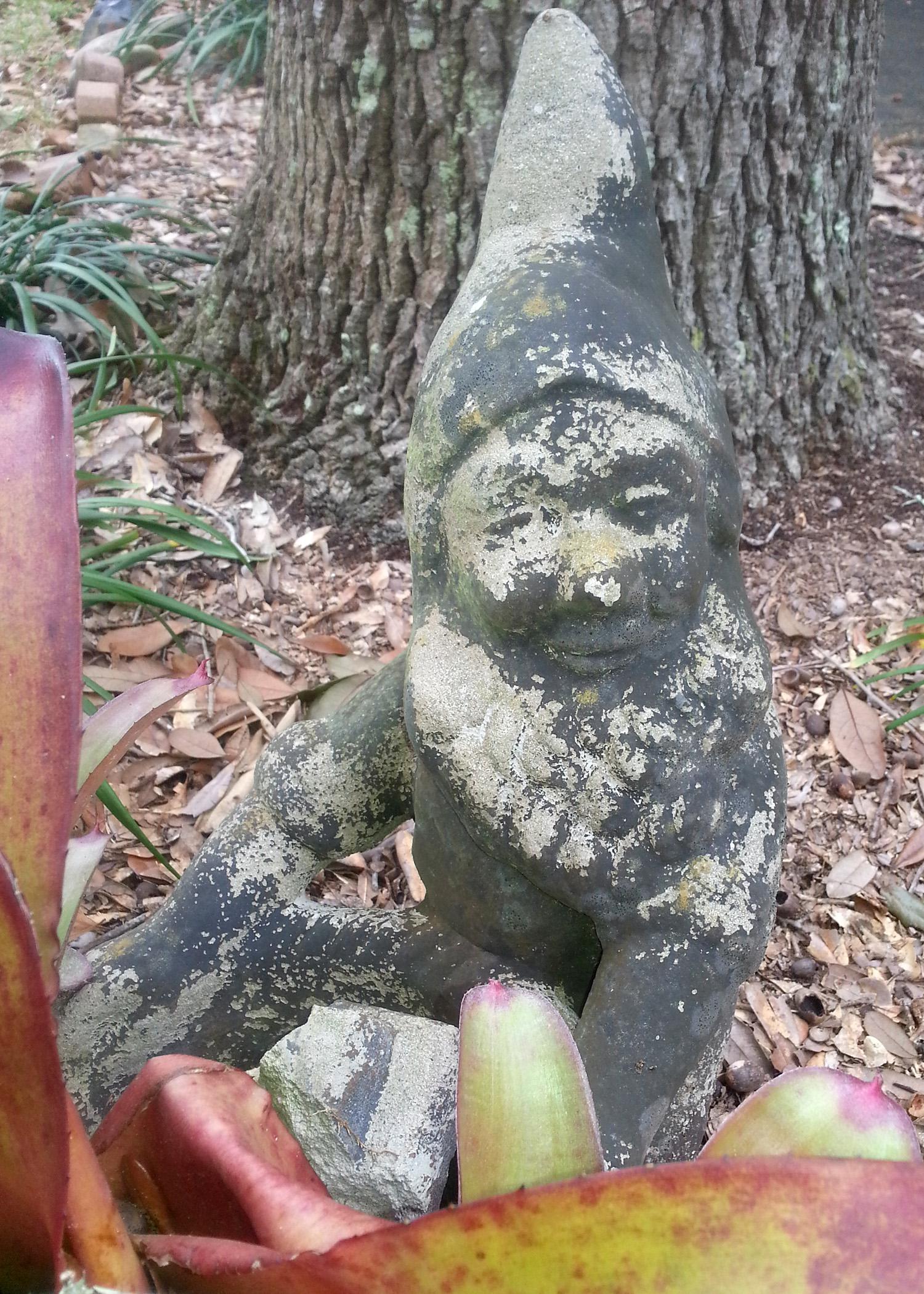 A friendly garden gnome brings year-round interest to your landscape, and if their lore is true, a dose of good luck and a little garden help, too. (Photo by MSU Extension Service/Gary Bachman)