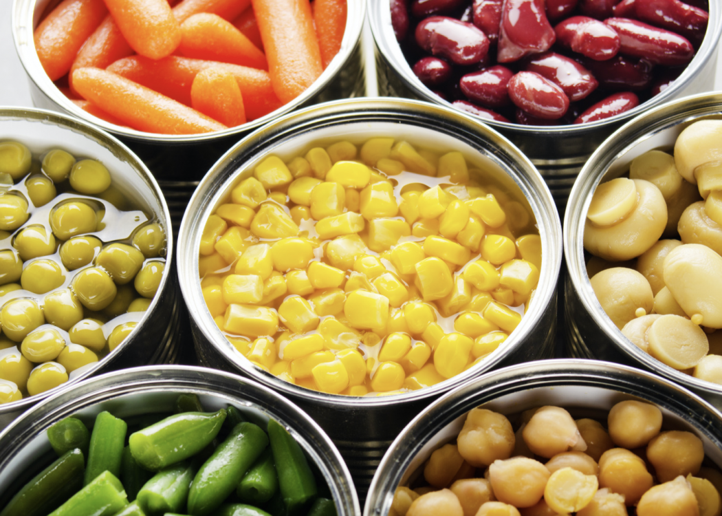 Canned vegetables.
