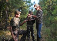 Darren Miller and his daughters Heidi and Hannah enjoy hunting on their family's land in Oktibbeha County. The state's economy benefits from the many Mississippians who engage in wildlife recreation. (Photo by Kat Lawrence)