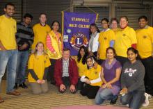 Mississippi State University postdoctoral researcher Aparna Krishnavajhala (front row, second from right) and her family created the KMVP Rural India Education Foundation to support the school in her home village. The Starkville Multi-Culture Lions Club partnered with the foundation to support these efforts. (Submitted photo)