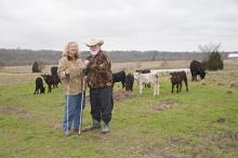 Virginia Mathews and her husband, Hugh Leigh Mathews III, have a farming operation in Yazoo County that includes horses, cows and pastureland. (Photo by MSU Ag Communications/Kat Lawrence)