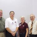 The Mississippi State University Extension Service hosted a workshop sponsored by the U.S. Department of Agriculture's Food Safety Inspection Service to help meat processors develop a food defense plan. Presenters included, from left, Dr. William Pepper, USDA-FSIS; Byron Williams and Anna Hood, MSU Extension Service; and Sam Chang, MSU Department of Food Science, Nutrition and Health Promotion. (MSU Ag Communications/Keri Collins Lewis)