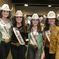 Four girls wearing cowboy hats and sashes at the 2019 Sale of Champions.