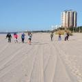 People on a beach.