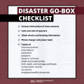 Graphic of disaster go box checklist