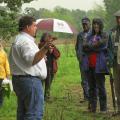 Kevin Nelms, a wildlife biologist with the Natural Resources Conservation Service, talks about land management practices for quail at a Mississippi State University Extension Service landowner workshop in Benton, Miss., hosted by Field Quest Farms. (File Photo)
