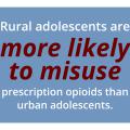 Rural adolescents are more likely to misuse prescription opioids than urban adolescents.