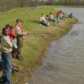 Before fertilizing a pond, be sure there will enough fishing to take care of the increased fish population. (Photo by MSU Extension/Wes Neal)