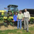 Molly and Brad Judson of Clay County are one of four couples who recently earned the National Outstanding Young Farmers award. They were nominated by Charlie Stokes, right, their Mississippi State University Extension Service agent, for the recognition from the National Association of County Agricultural Agents. (Photo by MSU Extension Service/Linda Breazeale)