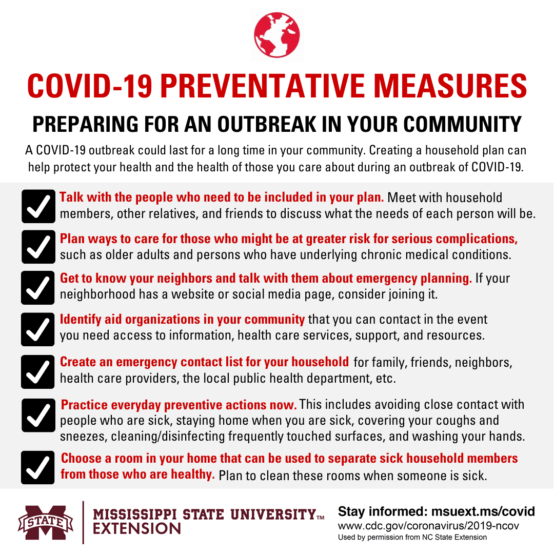 Instructions on what to do if there is an outbreak of COVID-19 in your community.