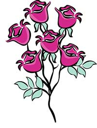 Drawing of blooming roses